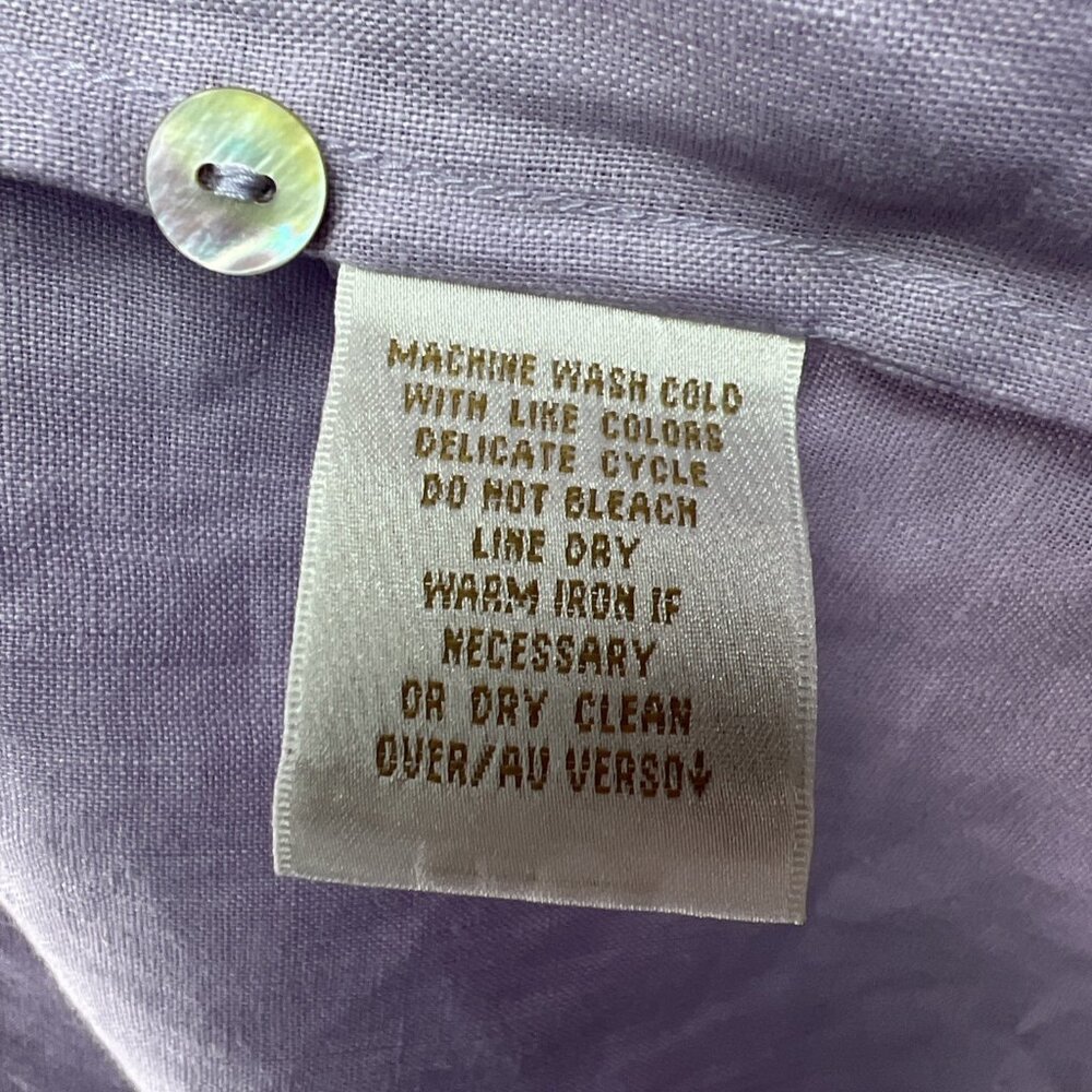 Dana Buchman Lilac Linen Button-Front Blouse and matching Tank Top - Picture 7 of 14